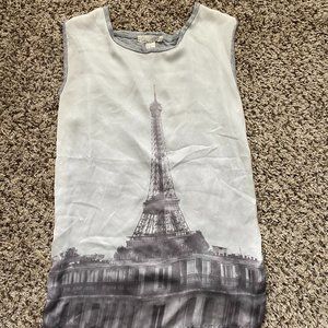 Gray Forever 21 Eiffel Tower Tank Top
